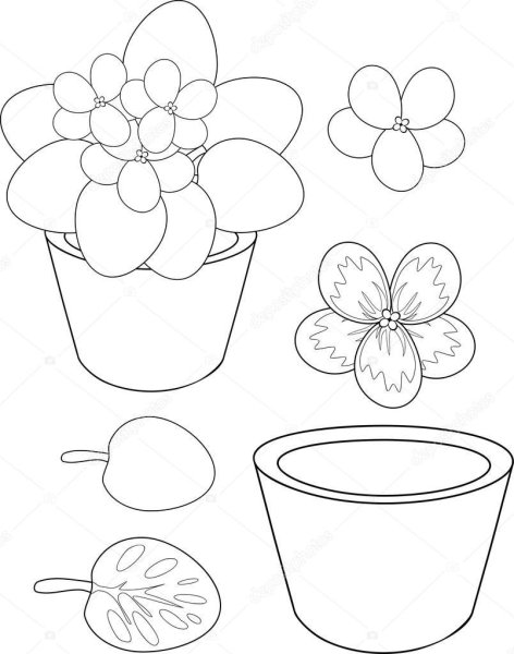 Горшок для цветов для рисования