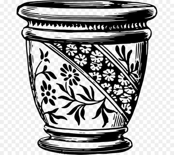 Цветок в горшке раскраска