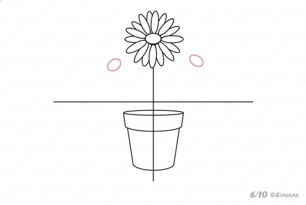 Поэтапное рисование горшка