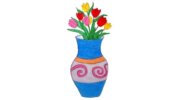 Аппликация горшок с цветами