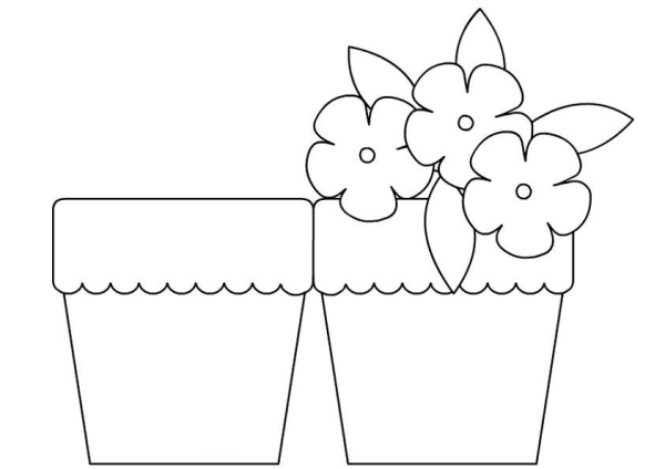 Ваза с цветами раскраска