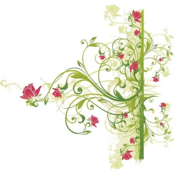 Вертикальный узор из цветов