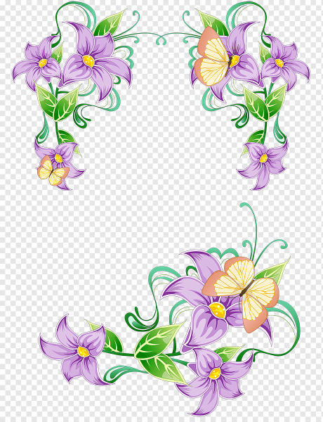 Рамка цветная с цветами