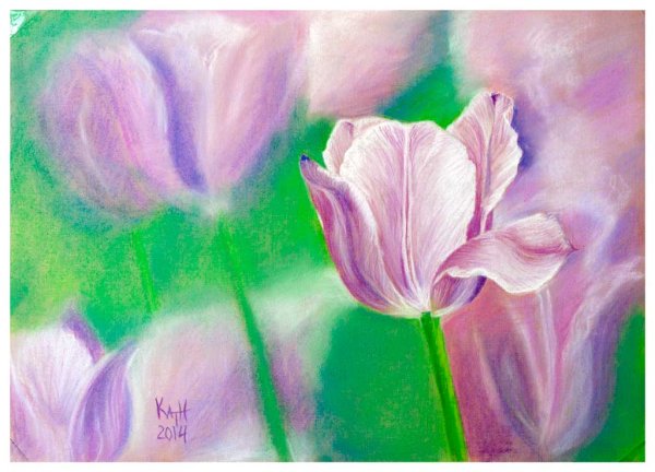 Цветы пастелью сухой