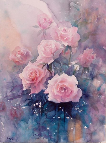 Нежные цветы живопись