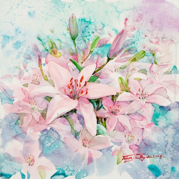 Акварели художницы Ryu Eunja