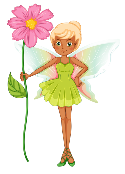 Цветочная Фея на белом фоне