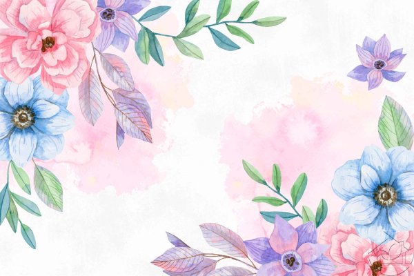 Нежный акварельный фон с цветами