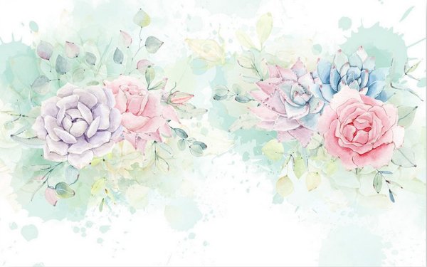 Фон пионы акварель