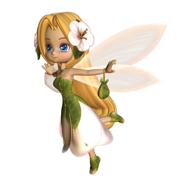 Феечка на белом фоне