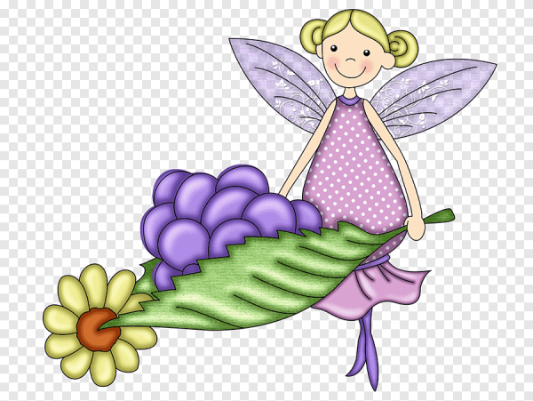 Фея цветов на прозрачном фоне