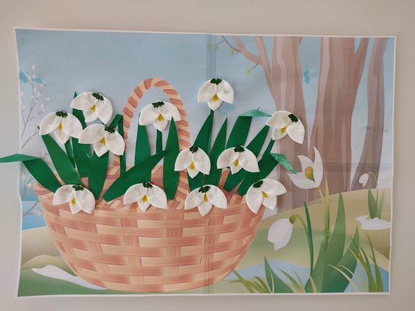 Поделка подснежники для мамы