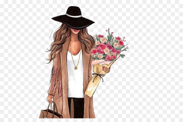 Девушка с венком нарисованная