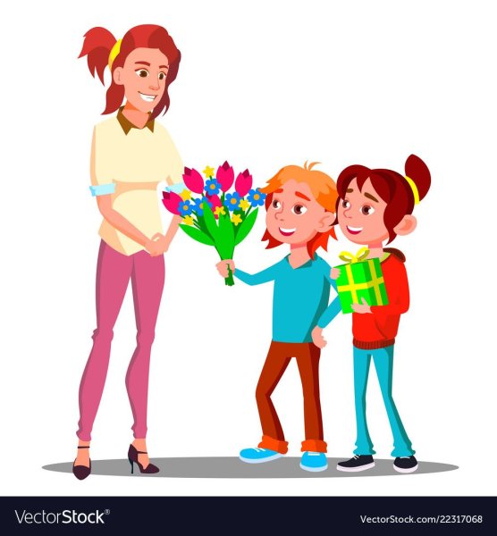 Цветы для мамы мультяшные