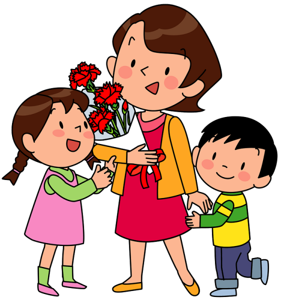 Мультяшная мама с ребёнком