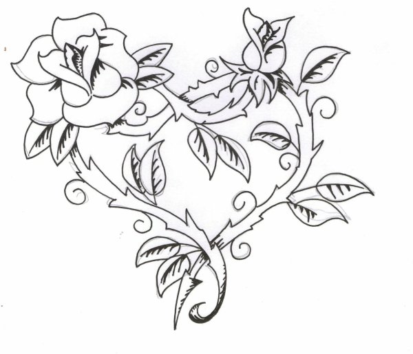 Эскизы для выжигания цветы