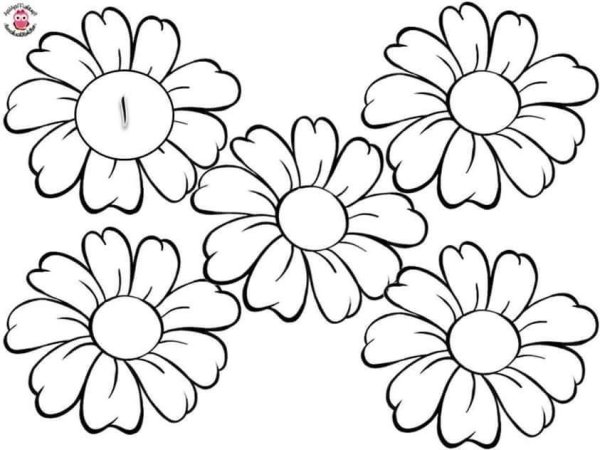 Трафарет ромашки для раскрашивания