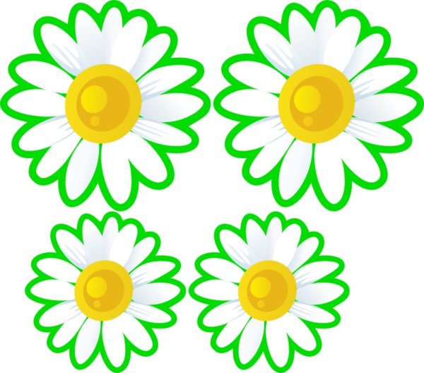 Ромашка трафарет для вырезания