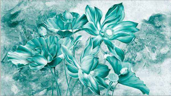 Абстракция в бирюзовых тонах