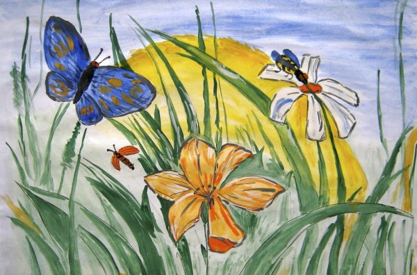 Рисование на лугу