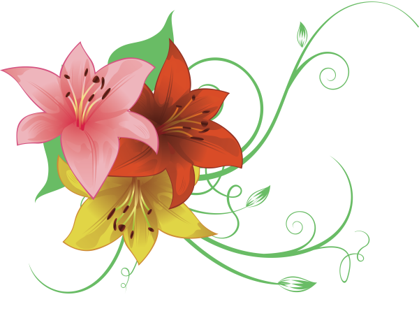 Лилии мультяшные