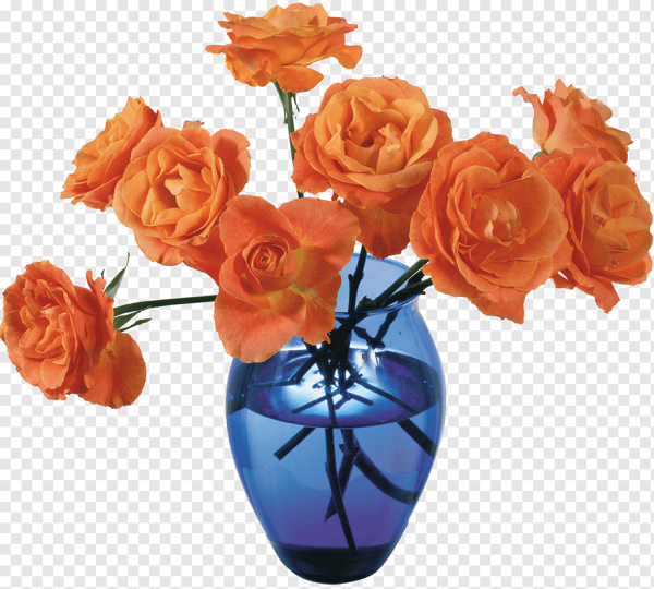 Ваза с цветами на прозрачном фоне