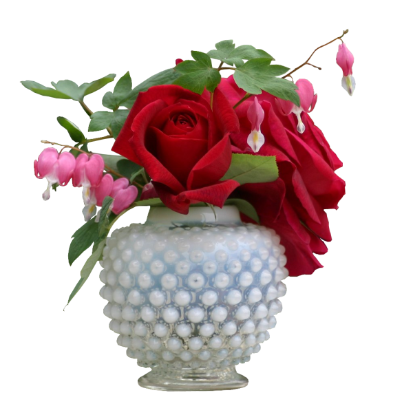 Прозрачная ваза с цветами