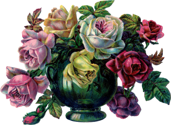 Винтажные цветы в вазе