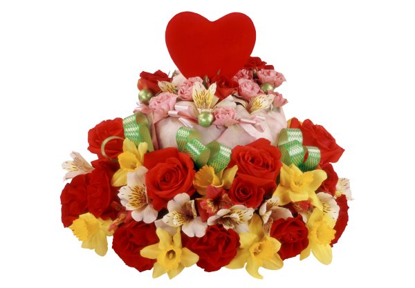 Необычные букеты на прозрачном фоне