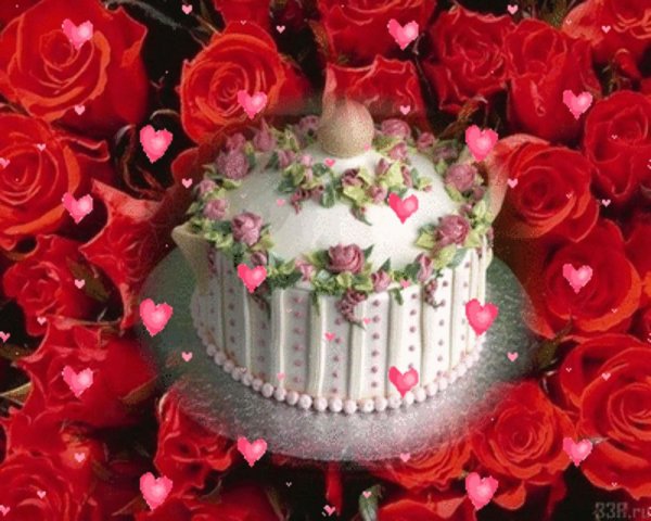 Открытки с тортом и цветами