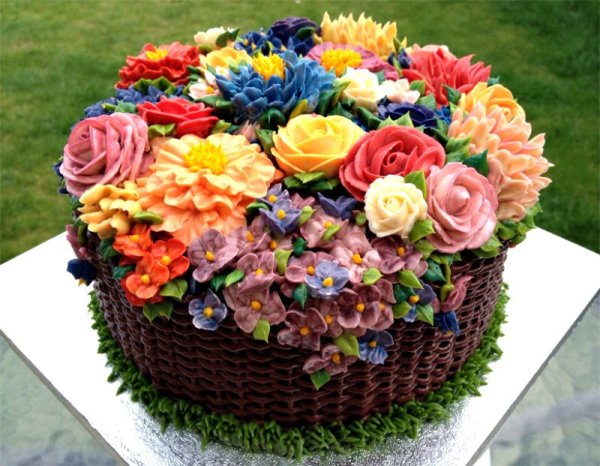 Торт с цветами