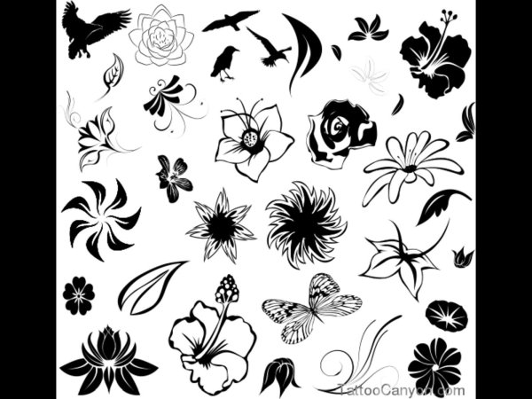 Эскизы тату цветы