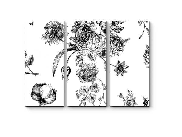 Модульная картина черно-белых тонах