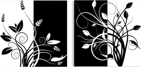 Черно белое панно