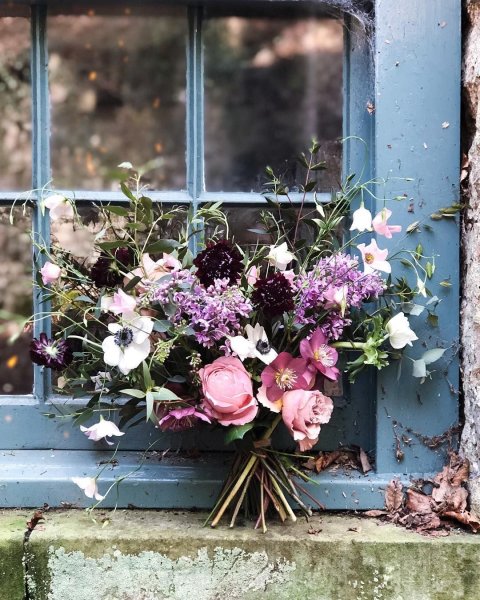 Осенние цветы на подоконнике