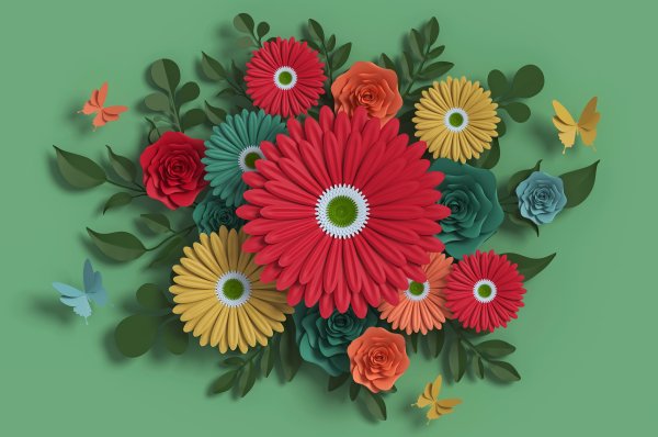 Цветы 3 d для аппликации