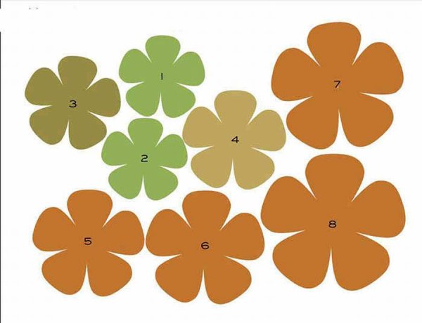 Цветы для вырезания объемные