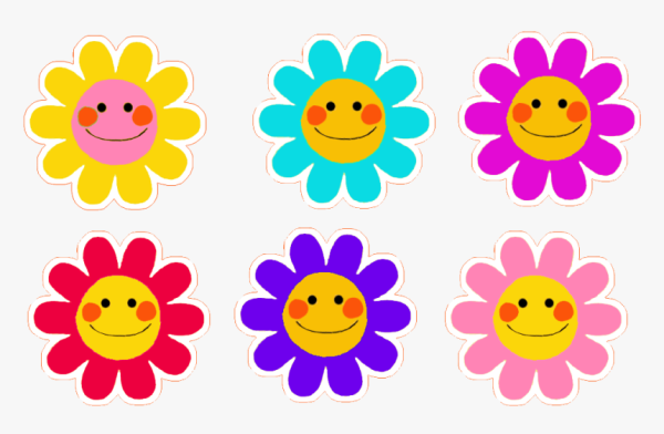 Цветочки из бумаги шаблоны яркие