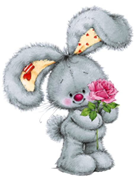 Заяц с цветами рисунок