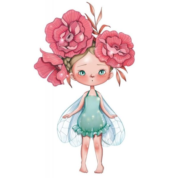 Девочка с цветочком мультяшная