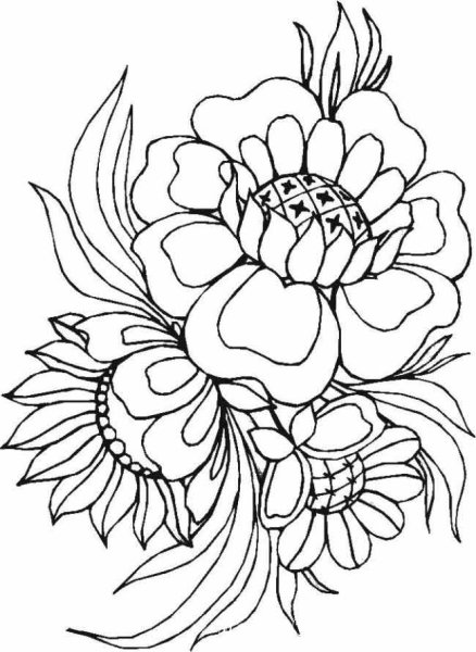 Цветы. Раскраска
