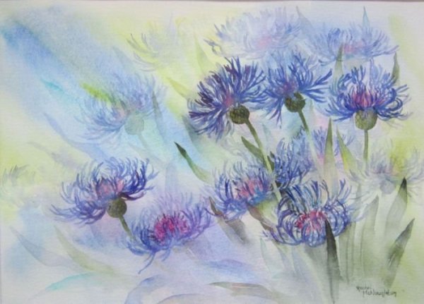 Полевые цветы пастелью