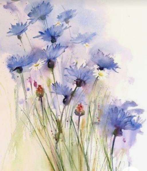 Рисунки в синих тонах