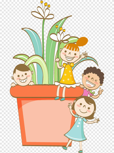 Дети с цветами вектор