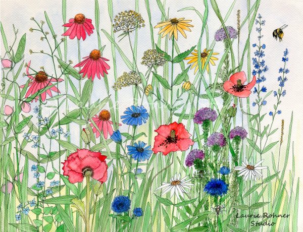 Flower Garden Watercolor
