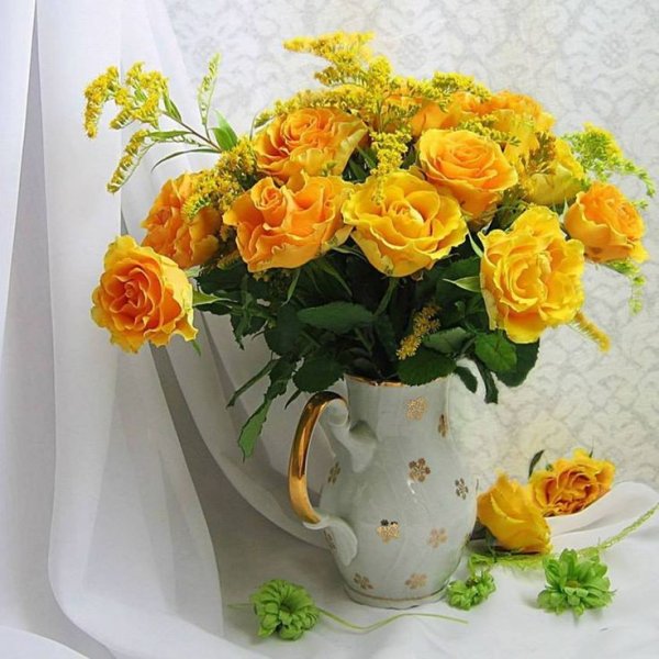 Доброе утро желтые розы