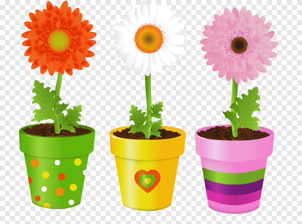 Цветы в горшке для вырезания