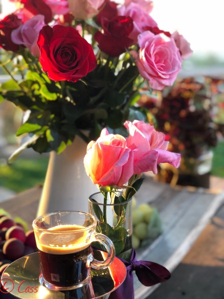 Утро кофе цветы