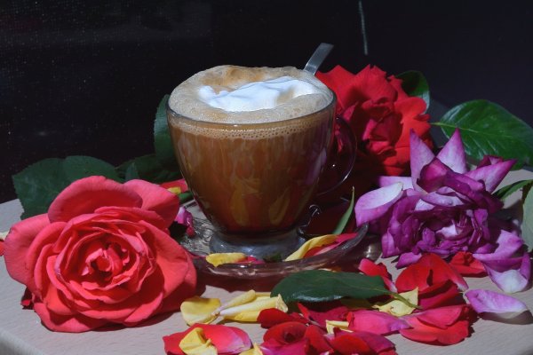 Кофе и цветы
