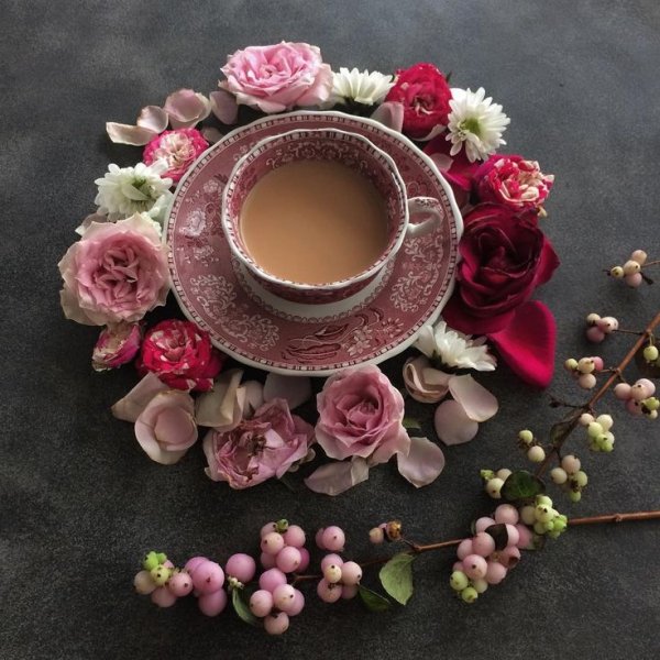 Кофе с цветами